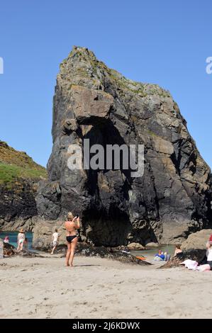 Kynance Cove, Cornovaglia - 20 luglio 202: Viste di Kynance Cove Foto Stock