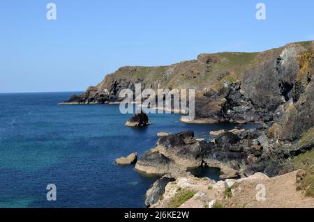 Kynance Cove, Cornovaglia - 20 luglio 202: Viste di Kynance Cove Foto Stock