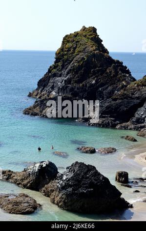 Kynance Cove, Cornovaglia - 20 luglio 202: Viste di Kynance Cove Foto Stock