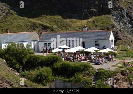 Kynance Cove, Cornovaglia - 20 Luglio 202: Cafe in Kynance Cove Foto Stock