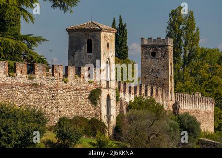 Castello di Castellaro Lagusello, Unesco, Regione Lombardia, Italia Foto Stock