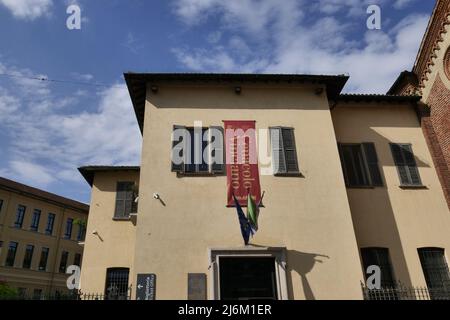 L'ultimo ingresso per la cena in Piazza Santa Maria delle grazie, Milano, Lombardia, Italia Foto Stock