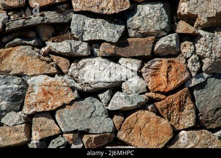 Muratura a secco muro di pietra closeup come sfondo Foto Stock