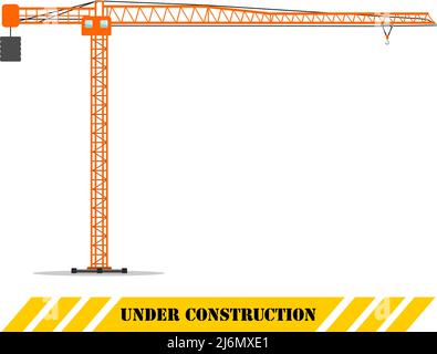 Illustrazione dettagliata di gru a torre per edifici colorati, attrezzature pesanti e macchinari. Macchina da costruzione. Illustrazione vettoriale. Illustrazione Vettoriale