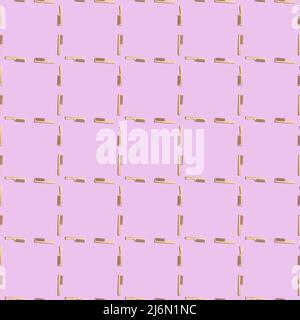 Pettini in legno isolato su sfondo rosa. Spazzola per capelli leggera in legno a posa piatta. Vista dall'alto Foto Stock