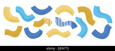 Set di varie forme. Stile a mano libera, decorazione moderna. Illustrazione vettoriale di tendenza contemporanea per tessuto, avvolgimento, tessuto, carta da parati, abbigliamento, texture di superficie, stampe. Illustrazione Vettoriale