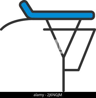 Icona portabagagli per biciclette. Contorno grassetto modificabile con disegno riempimento colore. Illustrazione vettoriale. Illustrazione Vettoriale