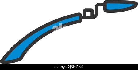 Icona Bike Fender. Contorno grassetto modificabile con disegno riempimento colore. Illustrazione vettoriale. Illustrazione Vettoriale