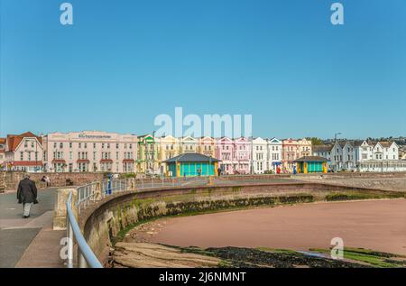 Paignton lungomare e la spiaggia, Torbay, Devon, Inghilterra, Regno Unito Foto Stock