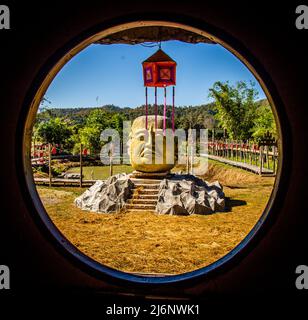 Su Tong Pae Bridge a Mae Hong Son, Thailandia. Foto di alta qualità Foto Stock