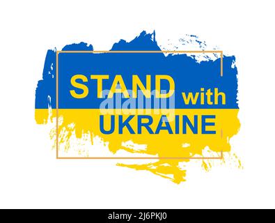 Concetto astratto bandiera nazionale Ucraina - Stand with Ucraina, for banner and web design, vettoriale illustrazione close-up Illustrazione Vettoriale