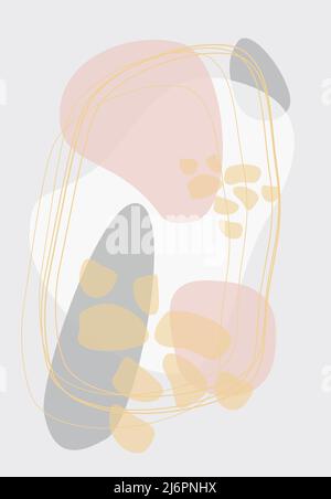 Sfondo artistico astratto minimalista con un punto. Decorazione con disegno artistico di un poster, banner o pittura d'interni. Illustrazione Vettoriale