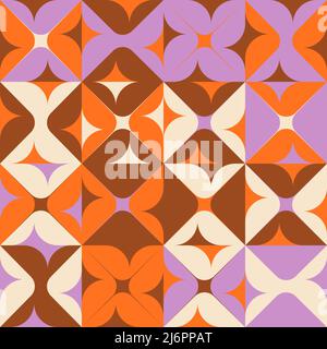 Grafica vettoriale astratta di metà secolo realizzata con varie forme geometriche ed elementi. Grafica geometrica per poster, copertina, arte, presentazione Illustrazione Vettoriale