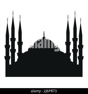 Moschea blu tacchino silhouette illustrazione vettoriale Illustrazione Vettoriale