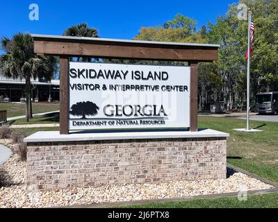 Savannah, Georgia, USA - 20 marzo 2022: Cartello al Skidaway Island state Park di Savannah, Georgia. Foto Stock