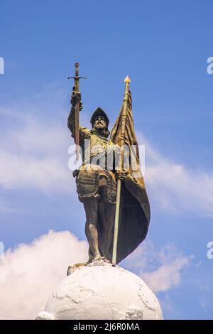 Statua dell'esploratore Vasco Nunez de Balboa, a Balboa Park Città di Panama Foto Stock