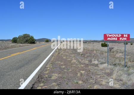 Leggendaria pubblicità Burma Shave sulla Route 66 Foto Stock