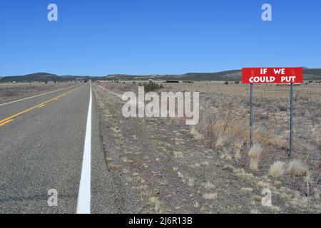 Leggendaria pubblicità Burma Shave sulla Route 66 Foto Stock