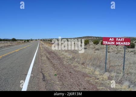 Leggendaria pubblicità Burma Shave sulla Route 66 Foto Stock