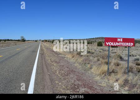 Leggendaria pubblicità Burma Shave sulla Route 66 Foto Stock