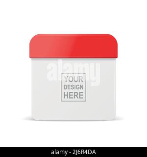 Vector 3D realistico semplice classico minimalista Calendar icona isolato su bianco. Modello di progetto per Mockup. Carta Calendario bianco e rosso sul muro Illustrazione Vettoriale