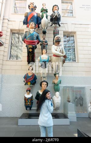 Nave figureheads presso il National Maritime Museum di Greenwich, London, England, Regno Unito Foto Stock