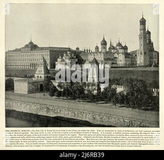 Antica fotografia del Cremlino, Mosca, Russia, 19th secolo Foto Stock