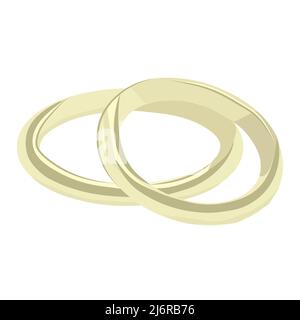 Due anelli dorati di nozze, illustrazione Illustrazione Vettoriale