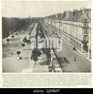 Antica fotografia di Rue de Rivoli, Parigi, Francia, 19th secolo Foto Stock