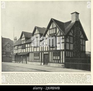 Casa di Shakespeare, Stratford-on-Avon, Inghilterra, 19th secolo Foto Stock