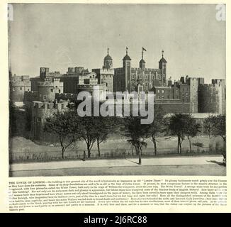 Foto d'epoca della Torre di Londra del 19th secolo Foto Stock