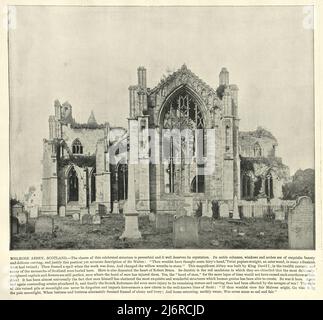 Foto d'epoca dell'Abbazia di Melrose, Scozia, 19th secolo Foto Stock