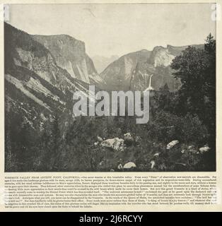 Antica fotografia di Yosemite Valley da Artists Point, California, USA, 19th secolo Foto Stock