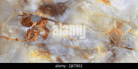 Marmo Onyx lucido tessuto sfondo, lastra italiana ad alta risoluzione marmo tessuto per interni ed esterni casa decorazione Ceramica Muro piastrelle desi Foto Stock
