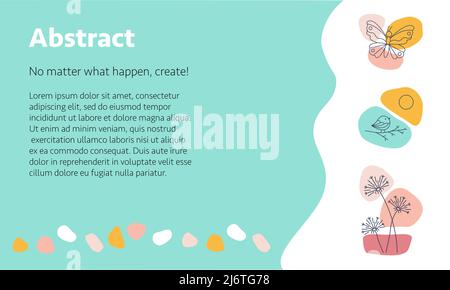 Illustrazione vettoriale del biglietto d'auguri con motivi naturali. Illustrazione Vettoriale