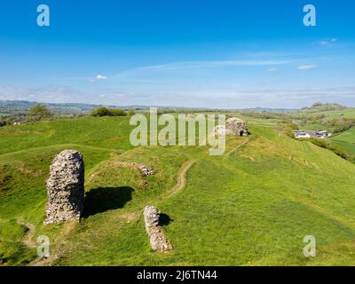 Le rovine del castello di Dryslwyn nel Galles centrale Foto Stock