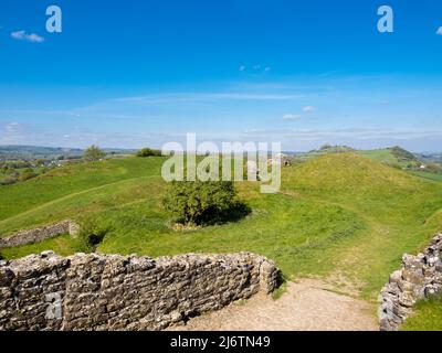 Le rovine del castello di Dryslwyn nel Galles centrale Foto Stock