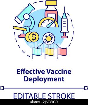 Icona del concetto di implementazione efficace del vaccino Illustrazione Vettoriale