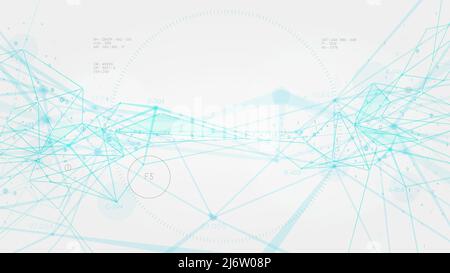 Astratto plexus struttura connessione rete, futuristico digitale tecnologico Big Data visualizzazione concetto, infografica business analytics Illustrazione Vettoriale