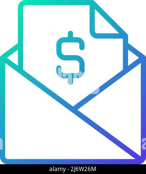 Icona vettore lineare gradiente di invio Illustrazione Vettoriale