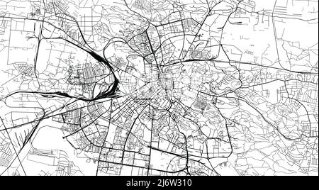 Mappa urbana vettoriale della città di Lviv, Ucraina, Europa Illustrazione Vettoriale