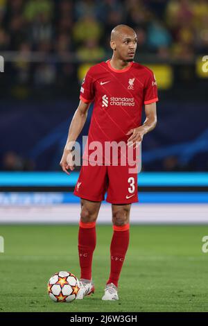 Villarreal, Spagna. 3rd maggio 2022. Fabinho del Liverpool FC durante la partita della UEFA Champions League all'Estadio de la CER‡mica, Villarreal. Il credito dovrebbe essere: Jonathan Moscarop/Sportimage Credit: Sportimage/Alamy Live News Foto Stock