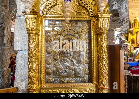 Ikone im Innenraum der Agios Lazaros Kirche in Larnaka, Zypern, Europa | icona all'interno della Chiesa di San Lazzaro, Larnaca, Cipro, Europa Foto Stock