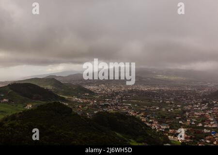 Las Mercedes, Tenerife. Vista dal Mirador De Jardina. Foto Stock