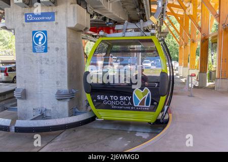 La Gondola Sea to Sky Boarding Area a Squamish vicino Vancouver Canada Foto Stock