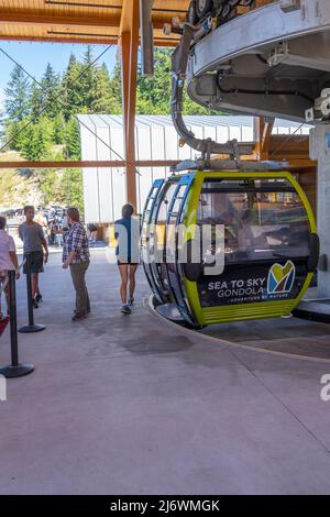 La Gondola Sea to Sky Boarding Area a Squamish vicino Vancouver Canada Foto Stock