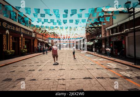 Una vista delle strade del centro di Oaxaca, messico Foto Stock