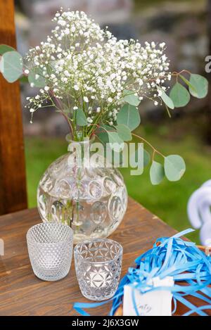 Decorazioni per matrimoni e feste. Messa a fuoco selettiva soft. Foto Stock