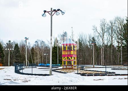 Abbandonato pista go-cart a Ludington, Michigan, USA. Foto Stock