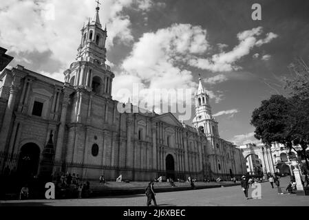 Cattedrale Plaz De Armas Arequipa Foto Stock